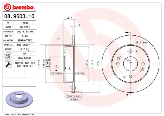 BREMBO Kočioni disk
