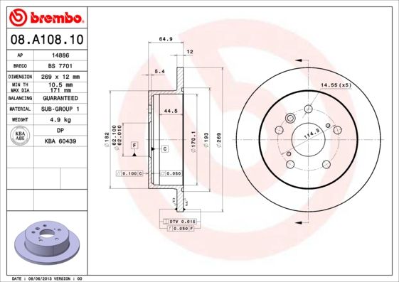 BREMBO Kočioni disk