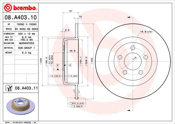BREMBO Kočioni disk
