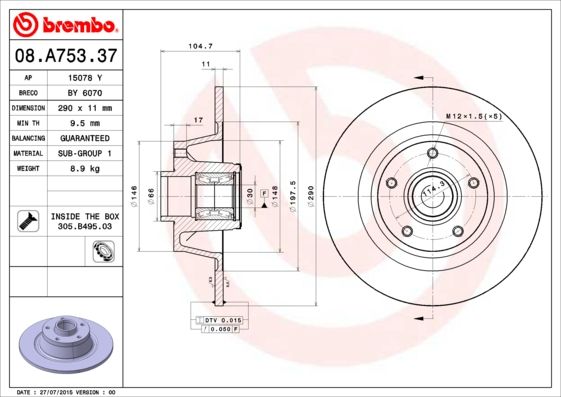 BREMBO Kočioni disk
