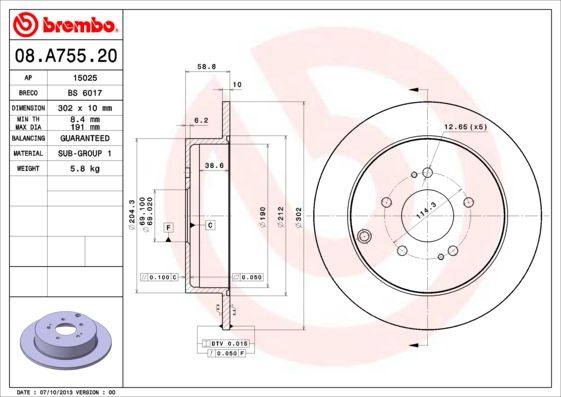 BREMBO Kočioni disk