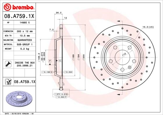 BREMBO Kočioni disk