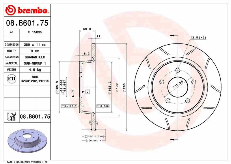 BREMBO Kočni disk