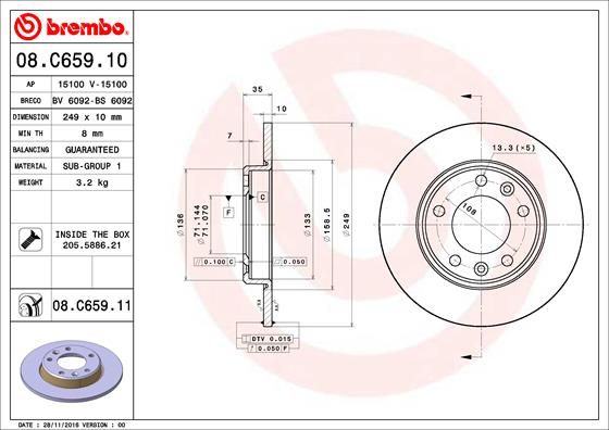 BREMBO Kočioni disk
