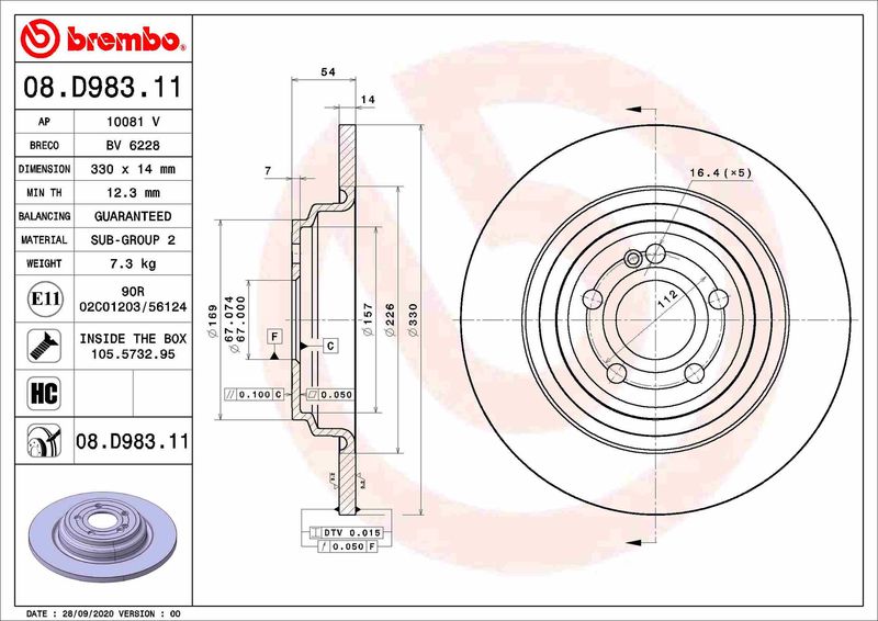 BREMBO Kočni disk