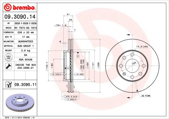 BREMBO Kočioni disk