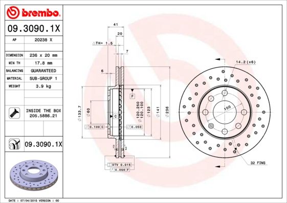 BREMBO Kočioni disk