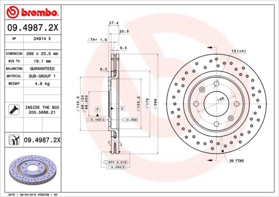 BREMBO Kočioni disk