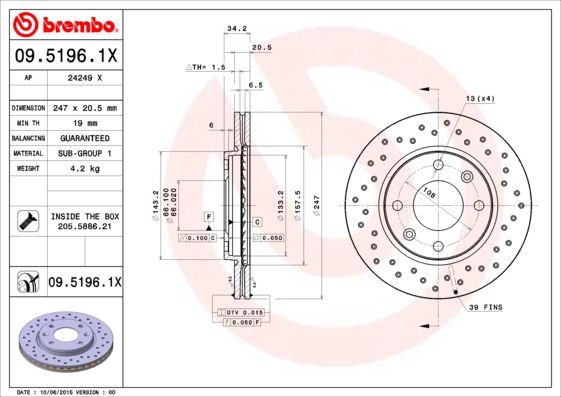 BREMBO Kočioni disk