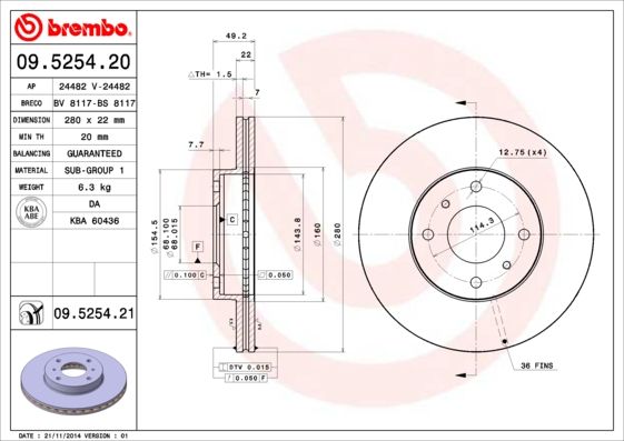 BREMBO Kočioni disk