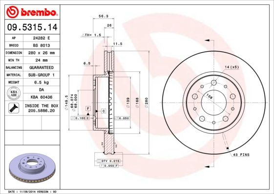 BREMBO Kočioni disk