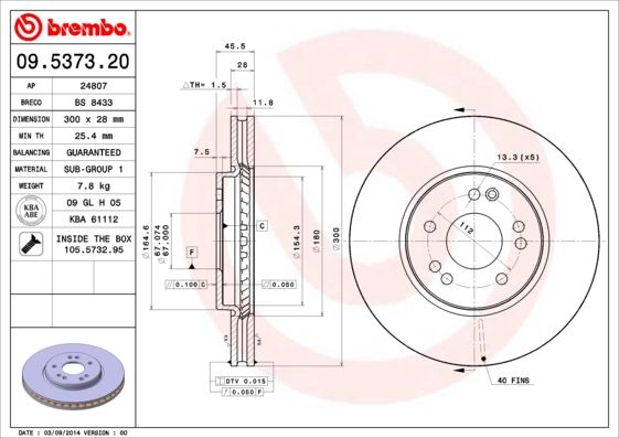BREMBO Kočioni disk