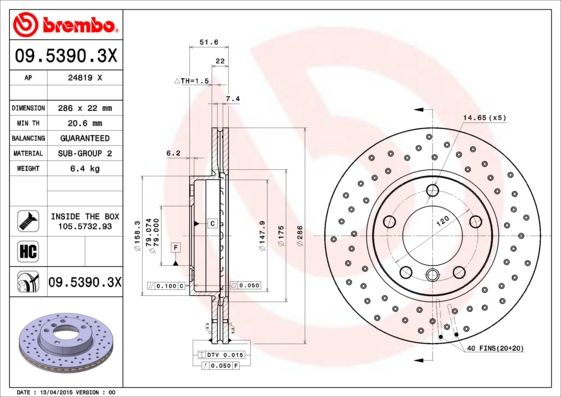 BREMBO Kočioni disk
