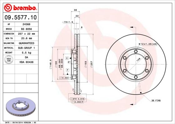 BREMBO Kočioni disk