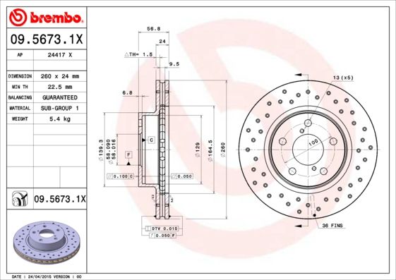 BREMBO Kočioni disk