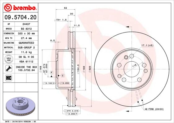 BREMBO Kočioni disk