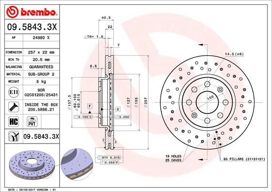 BREMBO Kočioni disk