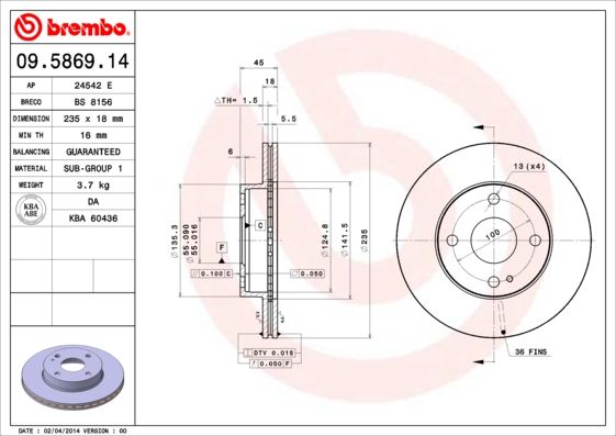 BREMBO Kočioni disk