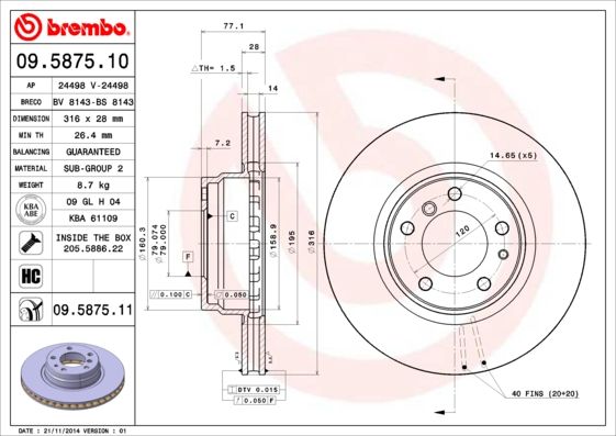 BREMBO Kočioni disk
