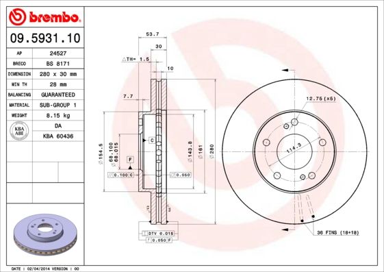 BREMBO Kočioni disk
