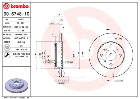 BREMBO Kočioni disk