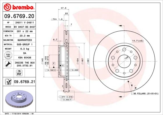 BREMBO Kočioni disk