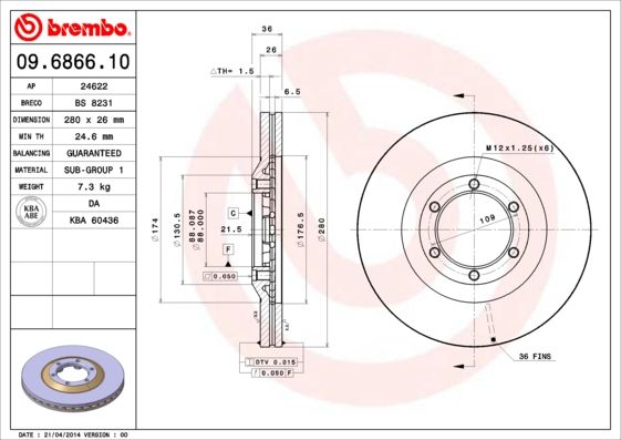 BREMBO Kočioni disk