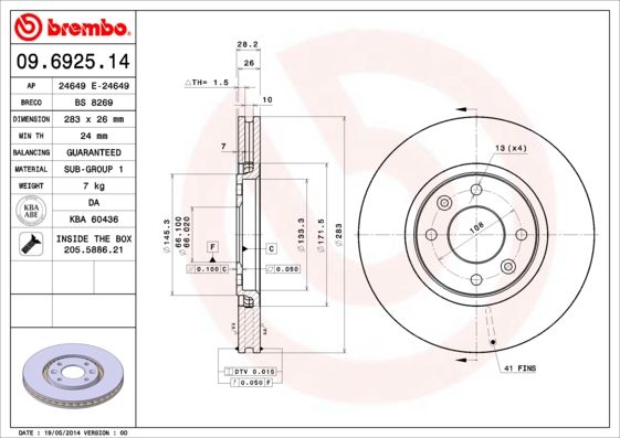 BREMBO Kočioni disk