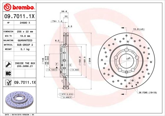 BREMBO Kočioni disk