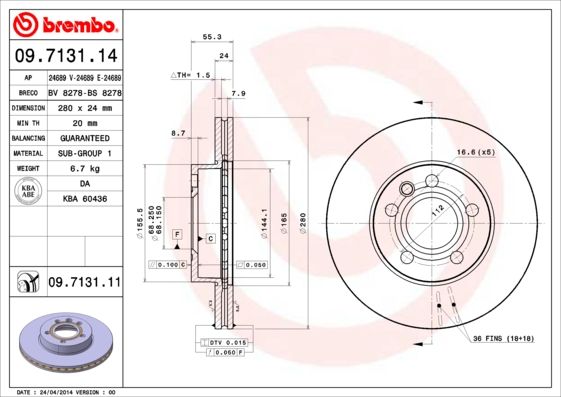 BREMBO Kočioni disk