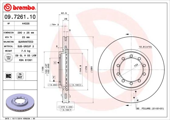 BREMBO Kočioni disk