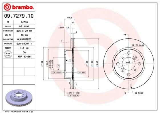 BREMBO Kočioni disk