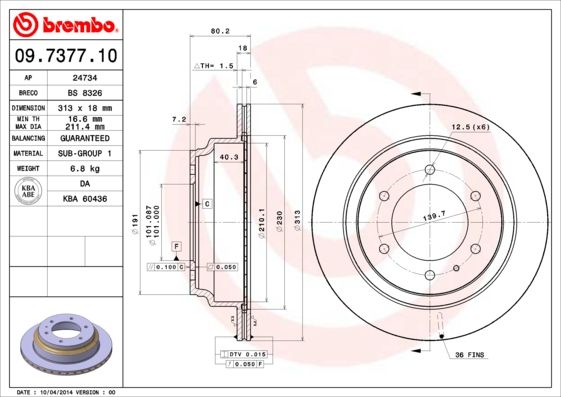 BREMBO Kočioni disk