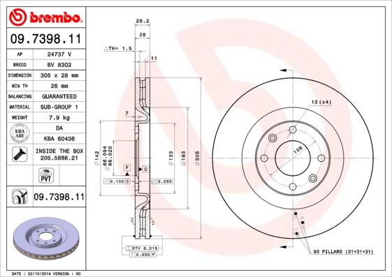 BREMBO Kočioni disk