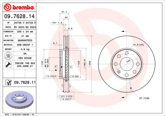 BREMBO Kočioni disk
