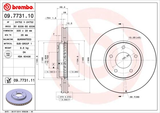 BREMBO Kočioni disk