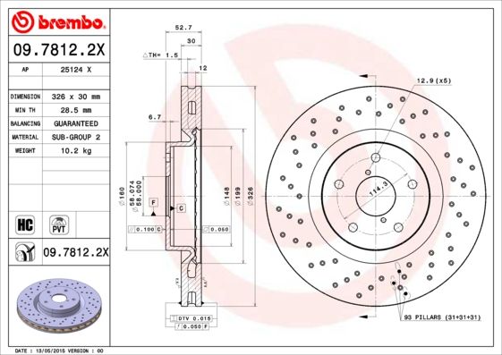 BREMBO Kočioni disk