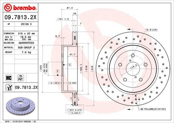 BREMBO Kočioni disk