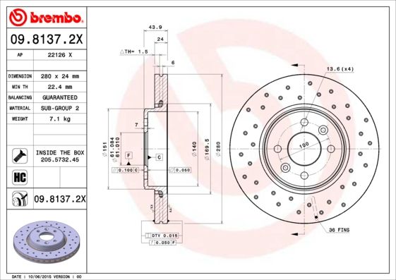 BREMBO Kočioni disk