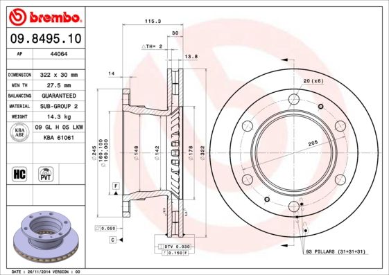 BREMBO Kočioni disk