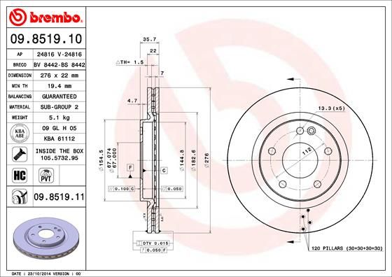BREMBO Kočioni disk