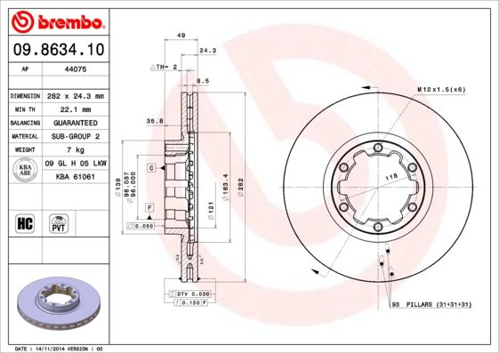 BREMBO Kočioni disk