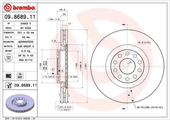 BREMBO Kočioni disk