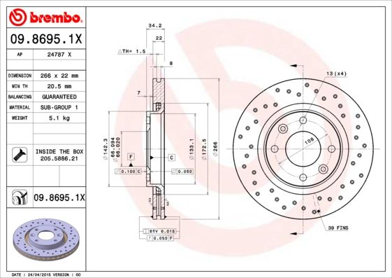 BREMBO Kočioni disk