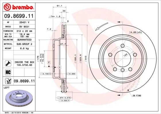 BREMBO Kočioni disk