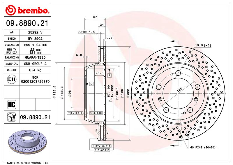 BREMBO Kočioni disk