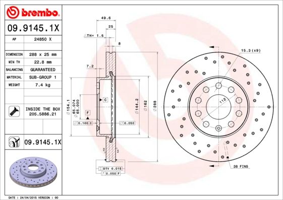 BREMBO Kočioni disk