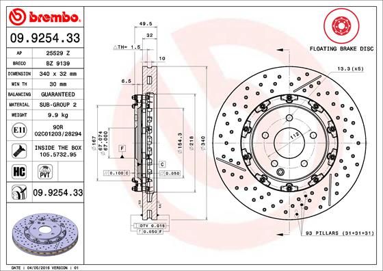 BREMBO Kočioni disk
