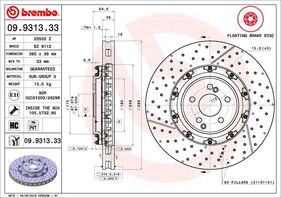 BREMBO Kočioni disk