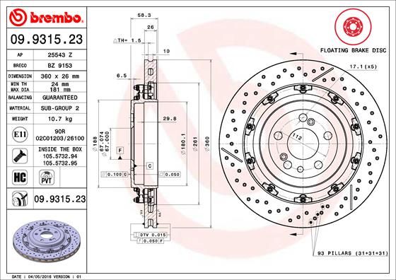 BREMBO Kočioni disk